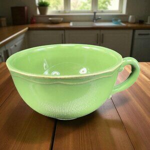 Pierre Deux Green Teacup Cup Mug Stoneware‎ Ceramic Made In Portugal Vintage Cup